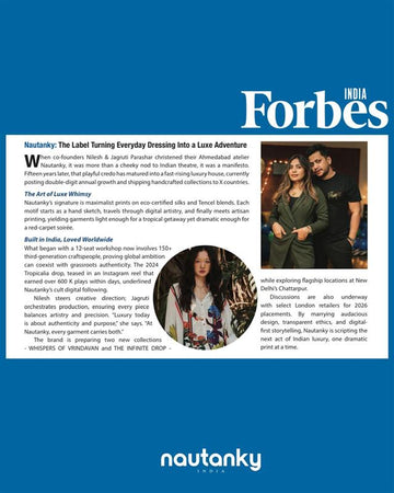 From Ahmedabad to the Global Stage: Nautanky – A Boutique Brand Featured in Forbes