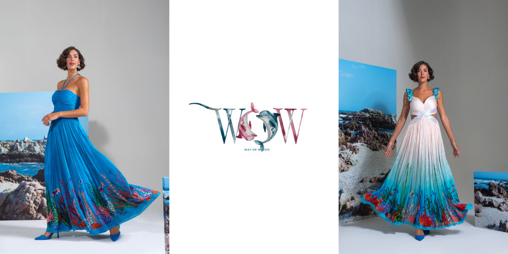 Dive into Dreamy Drapes: Flow with Nautanky’s Ethereal Aqua-Inspired Dresses