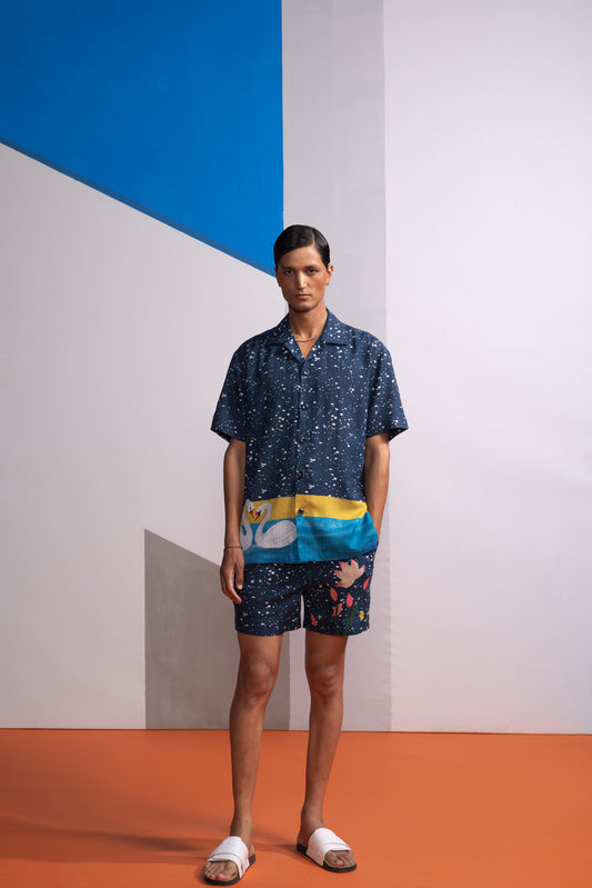 NIGHT SWAN POLO SHIRT WITH SHORTS