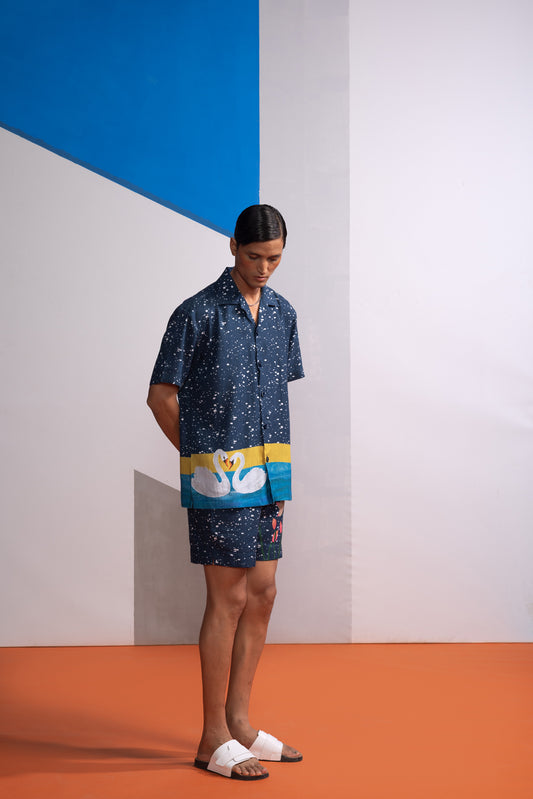 NIGHT SWAN POLO SHIRT WITH SHORTS