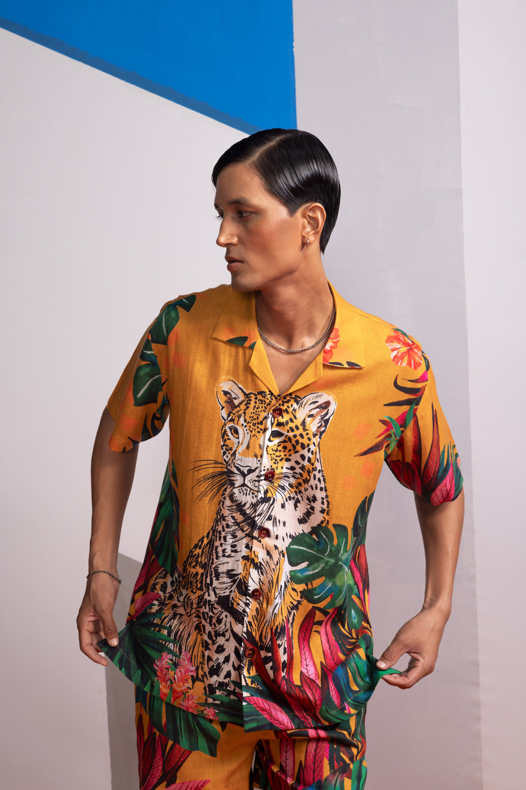 FERAL FLORA - MUSTARD POLO SHIRT