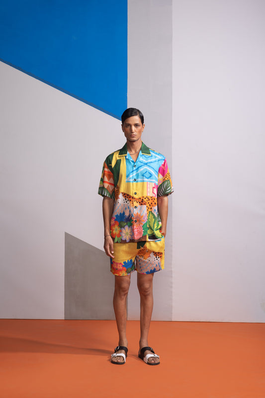 SLEEPY CAT POLO SHIRT WITH SHORTS