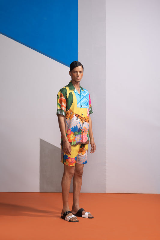SLEEPY CAT POLO SHIRT WITH SHORTS
