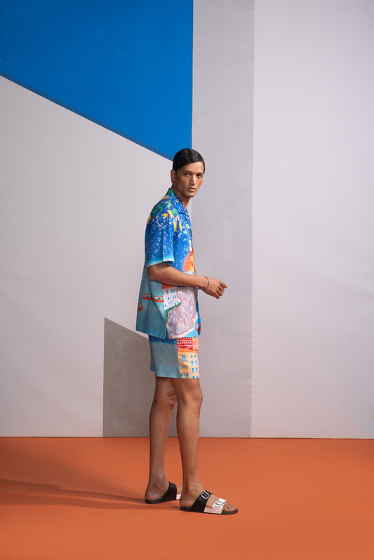 LEMONS AND BOATS POLO SHIRT WITH SHORTS