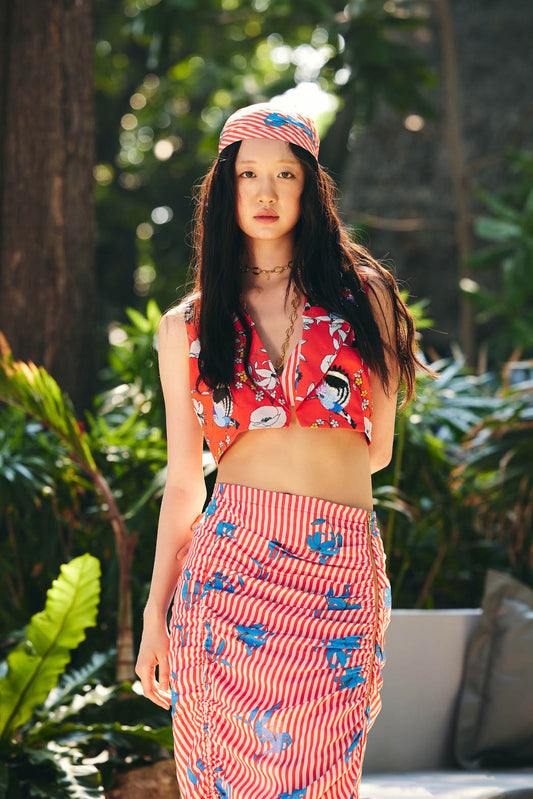 Paradise Cropped Blazer With Skirt