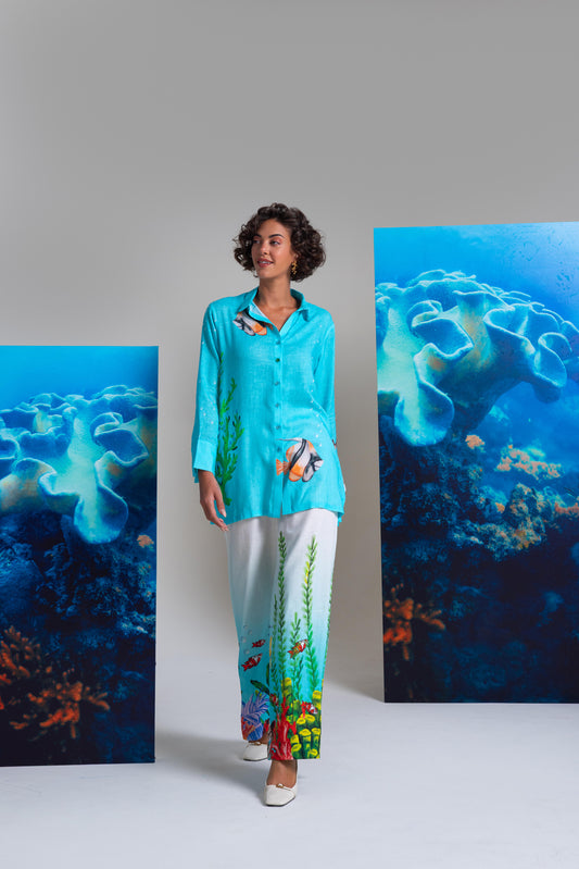 Aquatic Shirt With Reefing Romance Pants