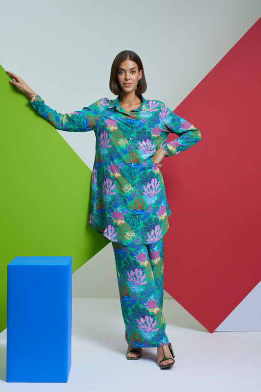 modest - Over Size Long Shirt With Pants