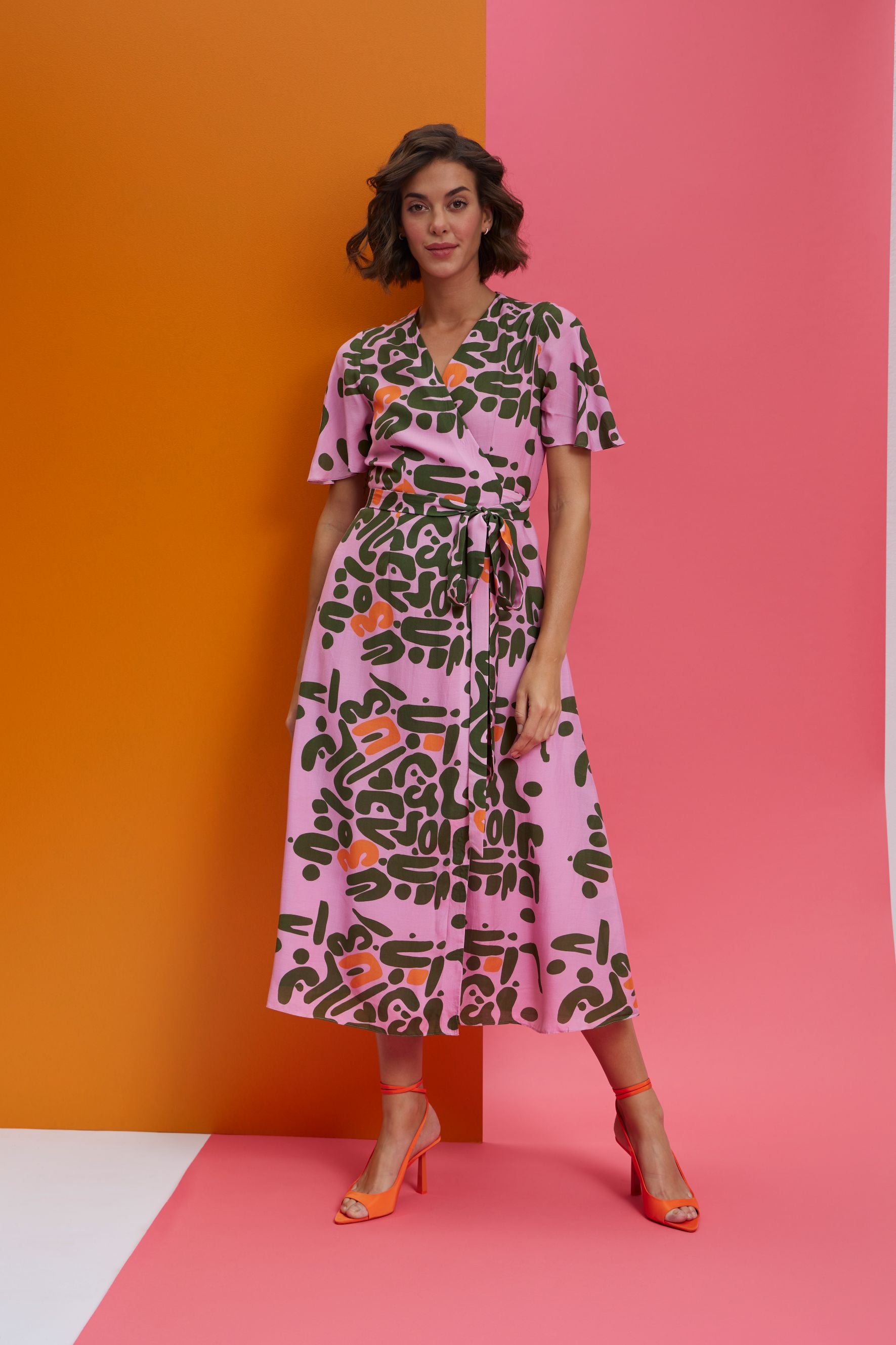 In a mood-wrap tie up dress - Nautanky