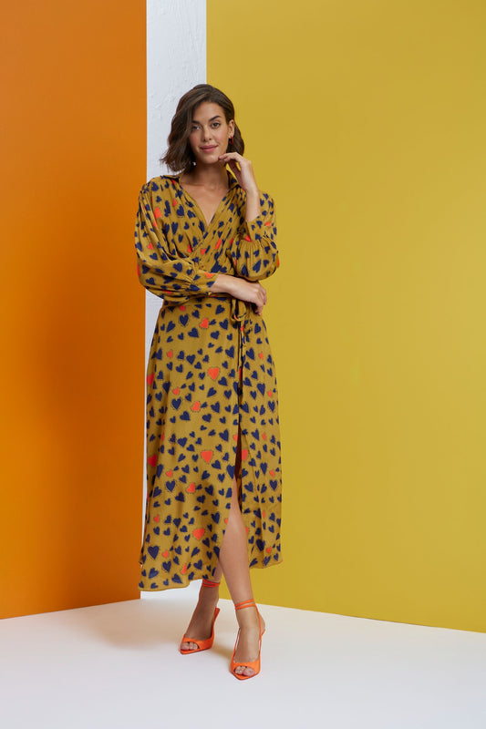 reality check-Wrap Around Top With  High Slit Skirt