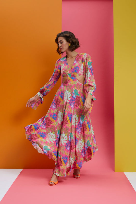 Try me-Side Cut Out High Low Dress