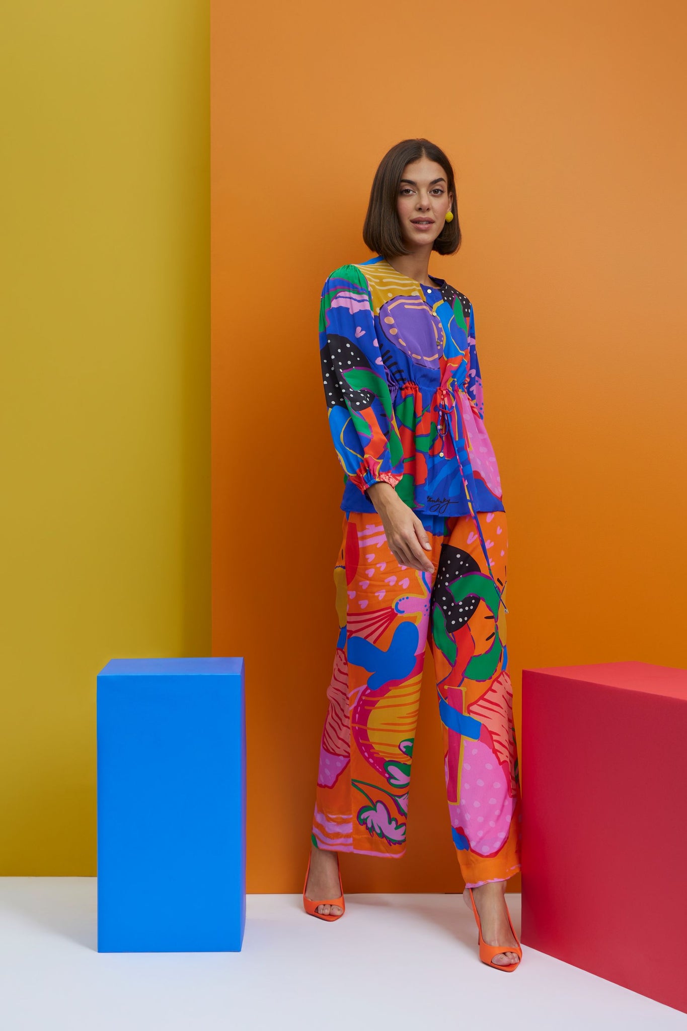 Cherry on Top - Tie Up Shirt with Trouser by Nautanky