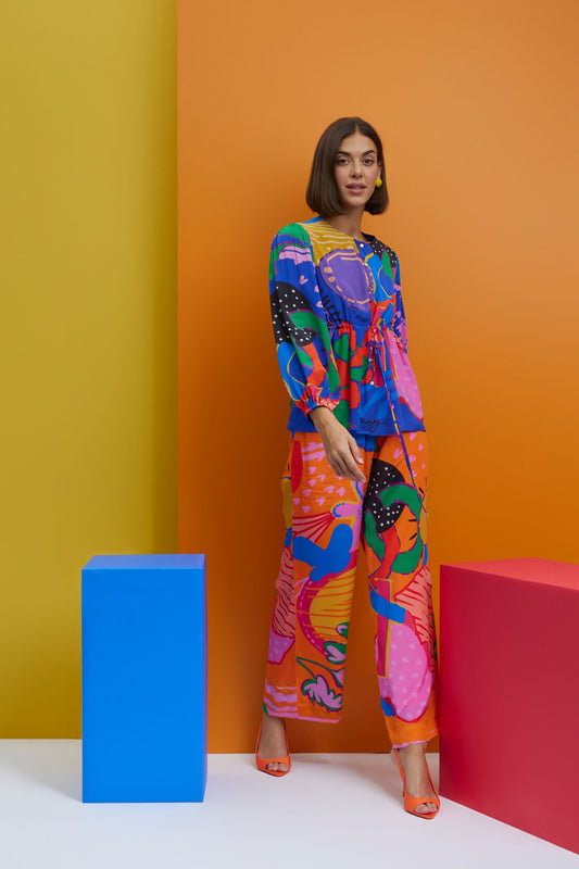 cherry on top - Tie Up Shirt With Trouser