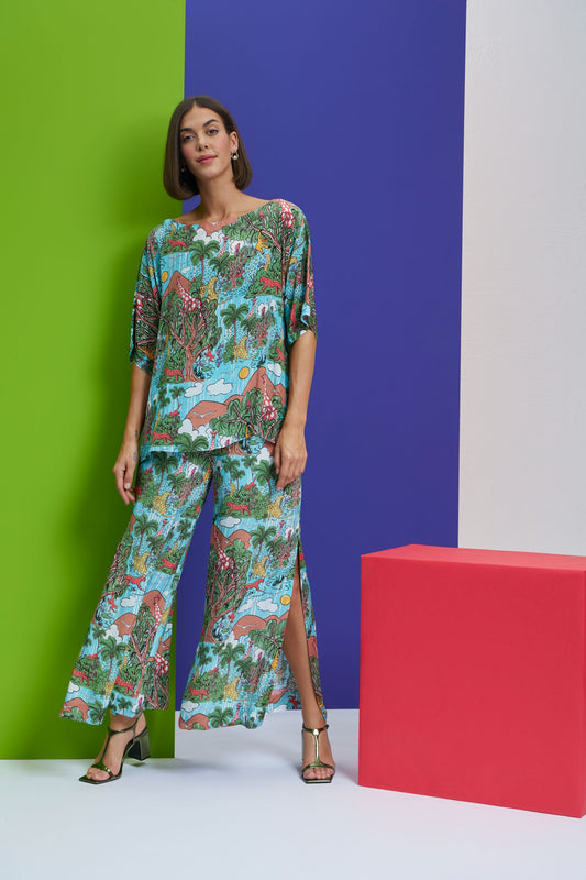 stop & stare - Boxy Top With Slitted Pants