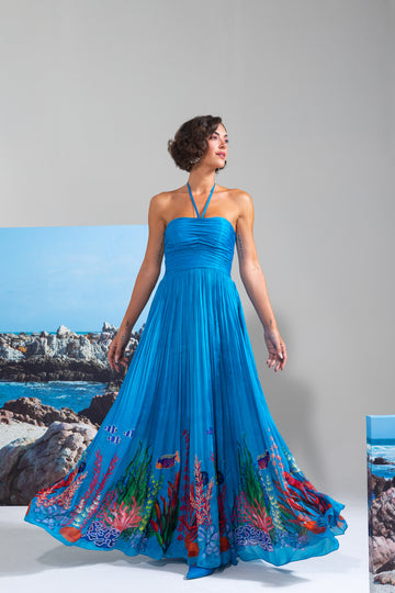High Tide Hottie Blue Flared Dress