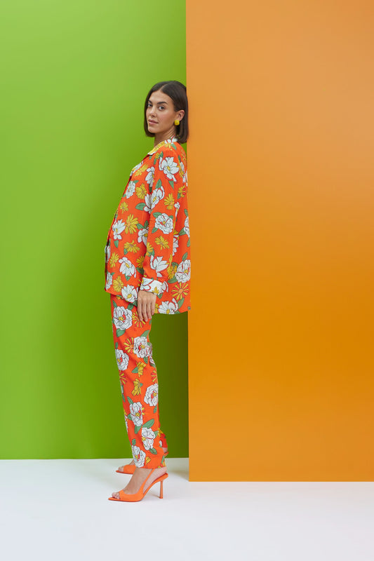 floral frolic - Over Size Shirt With Straight Pants
