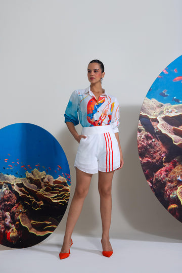 Bold & Daring  Lobter Printed Shirt With Shorts