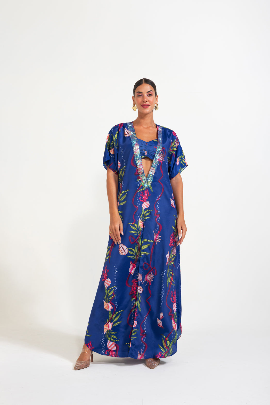 Reef With Benefits Electric Blue Kaftan Set