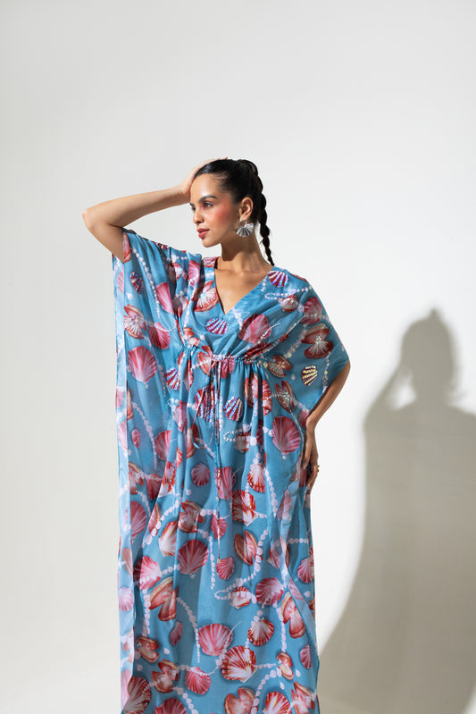 Shellfie Queen Sky Blue Kaftan