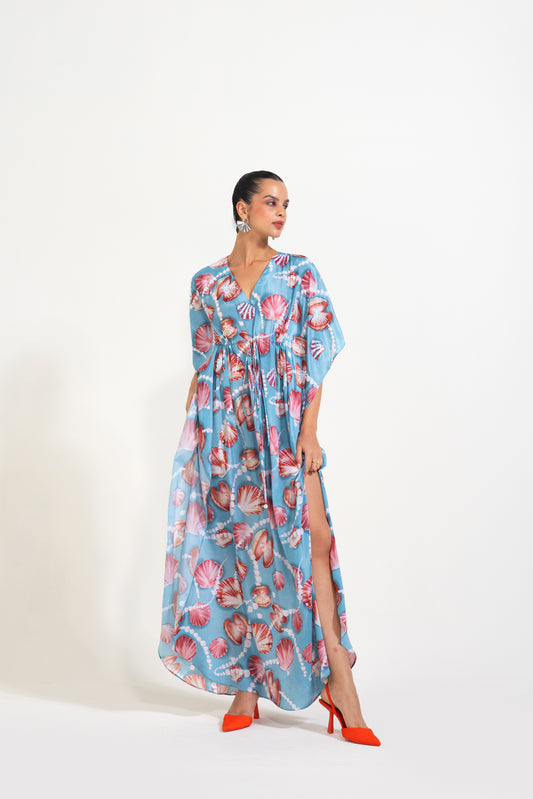 Shellfie Queen Sky Blue Kaftan
