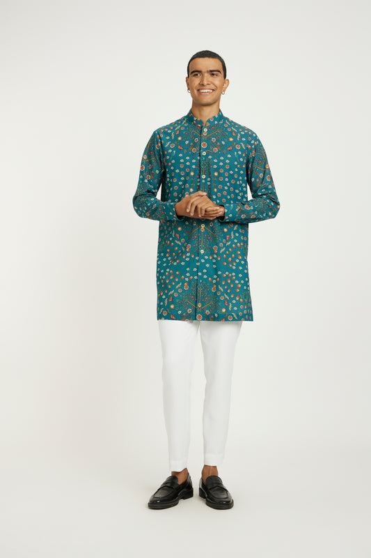 Ethereal Azure Stitched Kurta With Pants