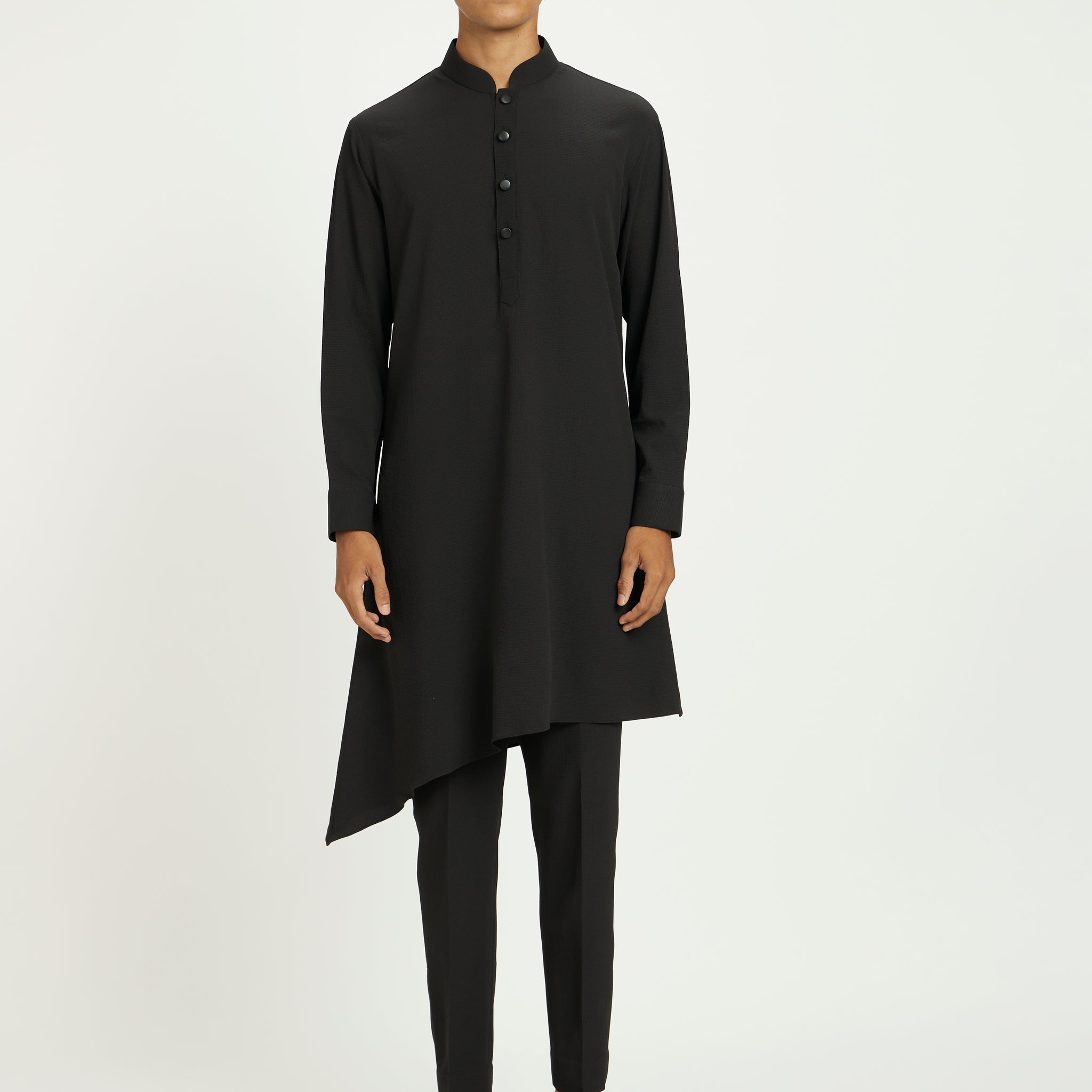 Raven Black Minimalist Kurta Set