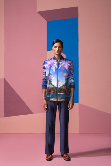 SEAFOAM STARDUST BOMBER JACKET WITH RIBBED PANTS
