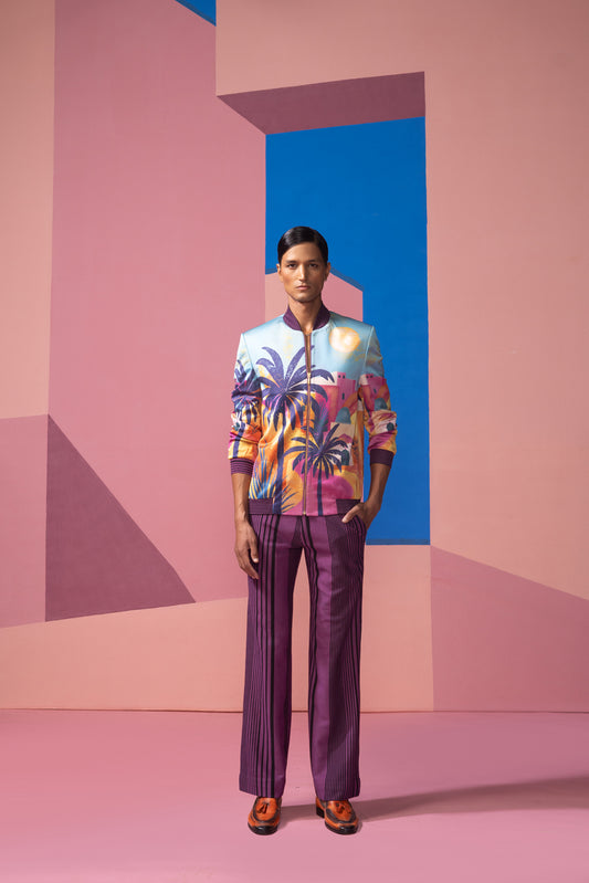 SUNLIGHT IN THE DESERT BOMBER JACKET WITH RIBBED PANTS
