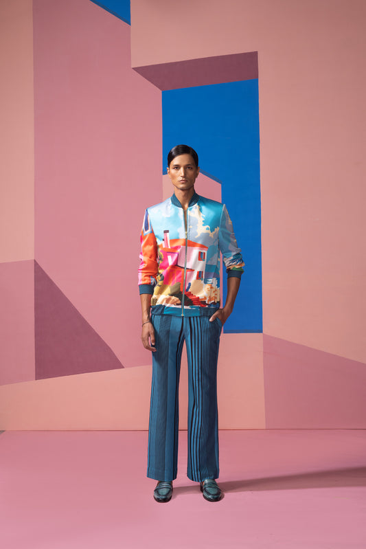 BEACH HOUSE BOMBER JACKET WITH RIBBED PANTS