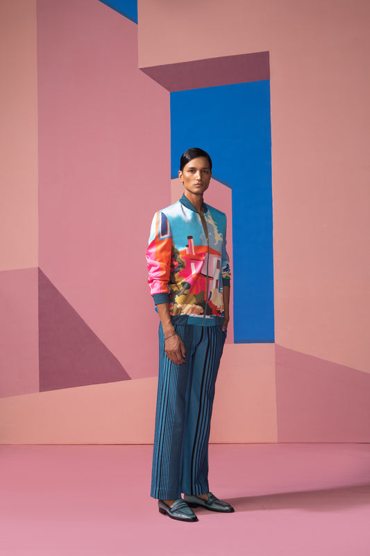 BEACH HOUSE BOMBER JACKET WITH RIBBED PANTS