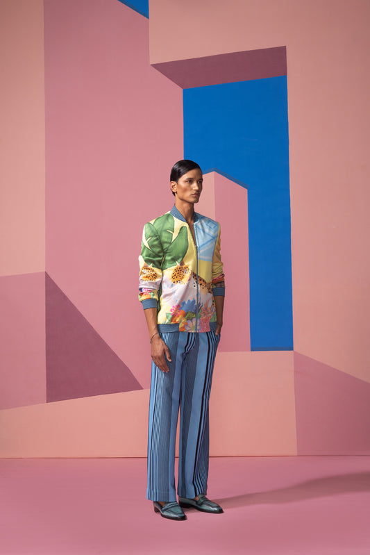 SLEEPY CAT BOMBER JACKET WITH RIBBED PANTS