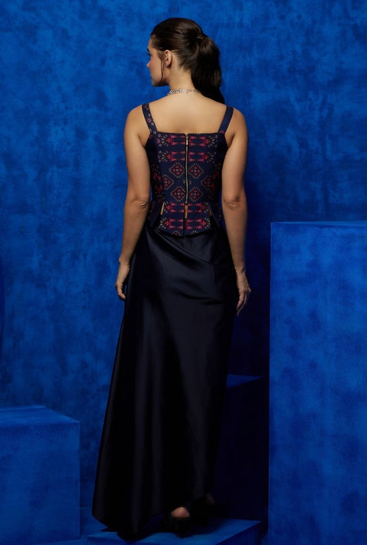Star Light- Corset Top with Drape Skirt & Dupatta