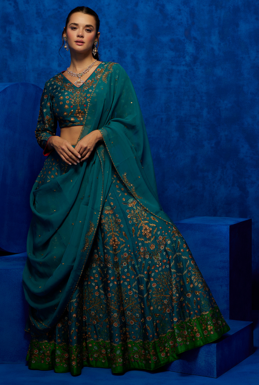 Midnight Petal- Lehenga Set