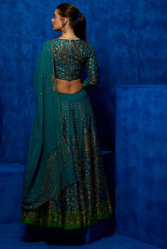 Midnight Petal- Lehenga Set