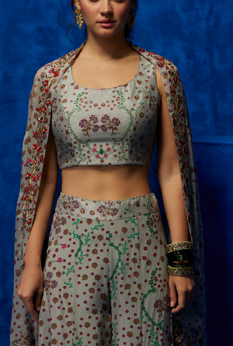 Misty Bloom- Crop Top and Palazzo Set 2