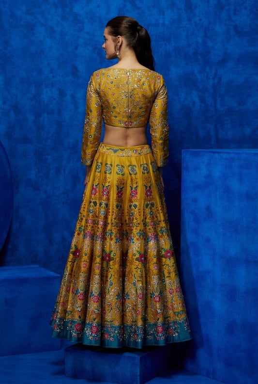 Mustard Lehenga Choli - Blossom