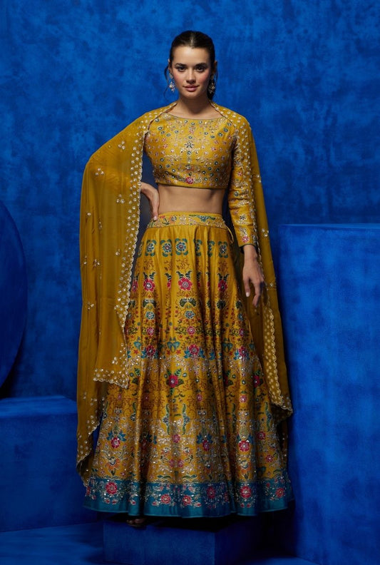 Mustard Lehenga Choli - Blossom