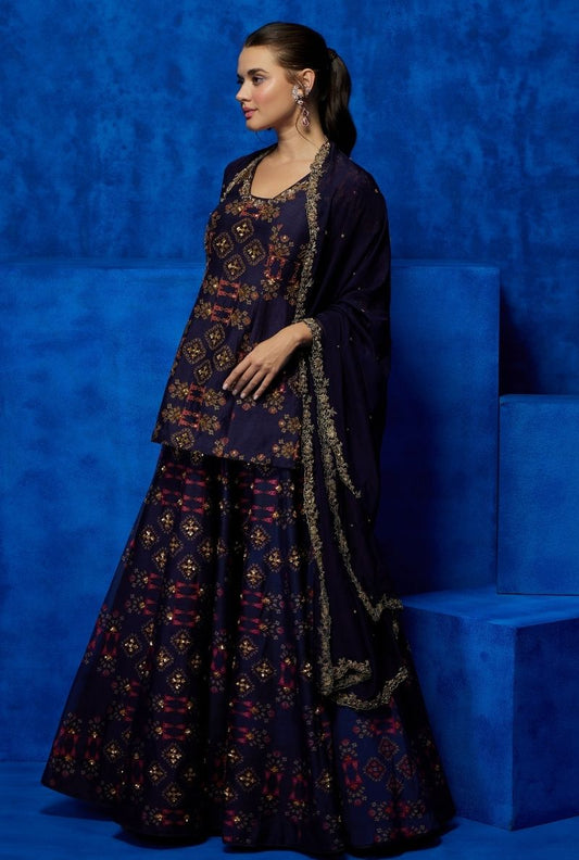 Purple Kurti with Lehenga - Enchantress
