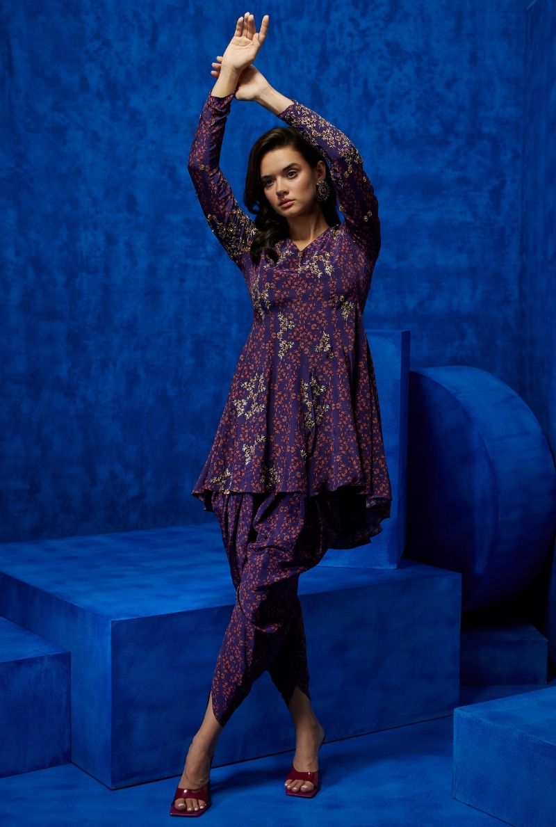 Purple Tunic with drape pants