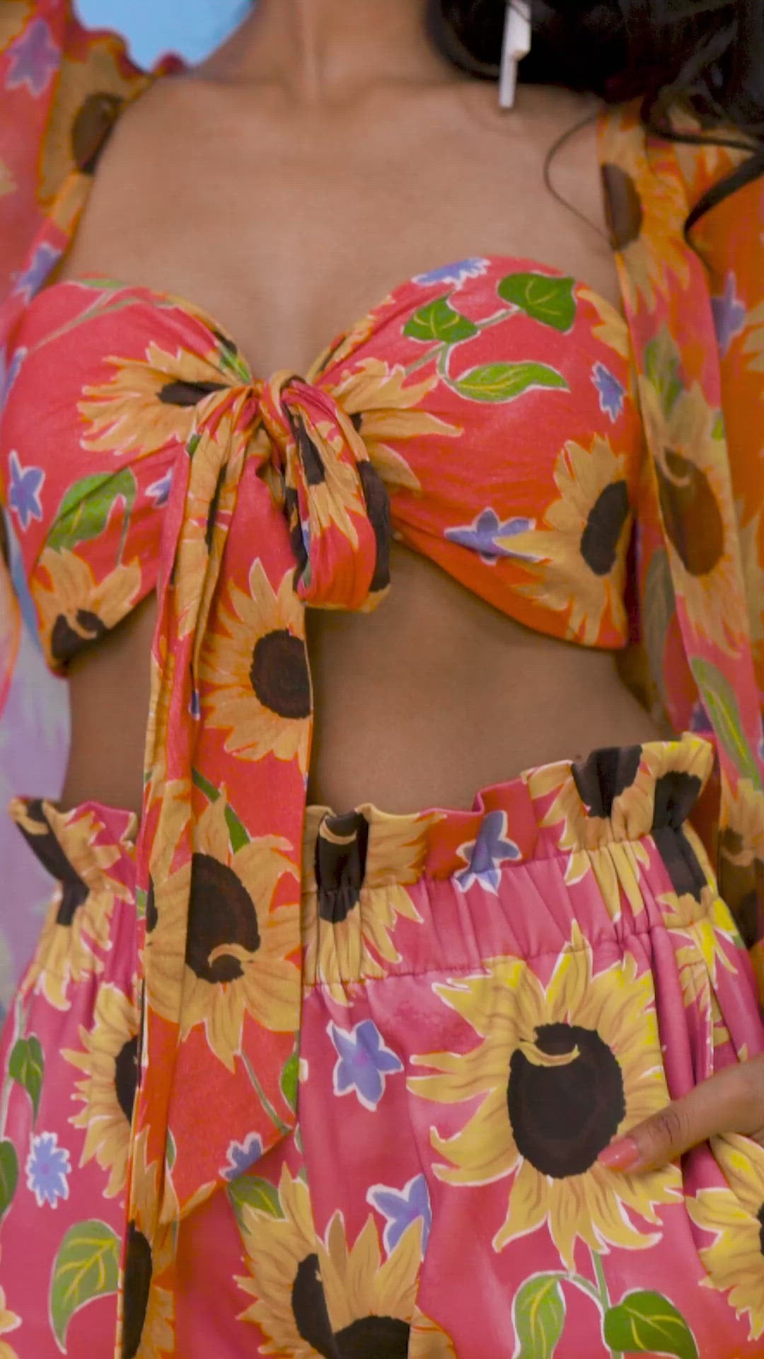 Trendy Tie Up Bustier with Shorts