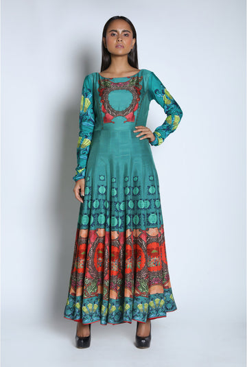 Printed Kalidaar Kurta 
