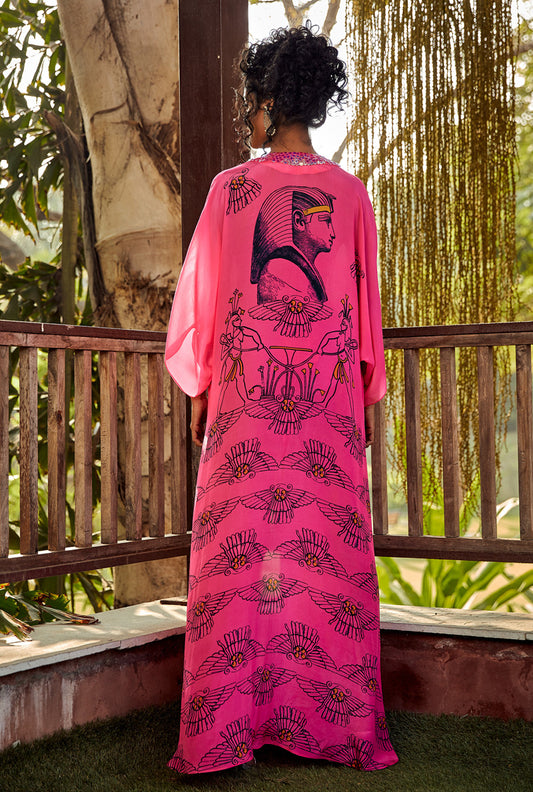 Hot Pink Bikini with Kaftan