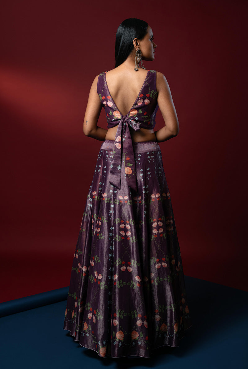 satin lehenga 