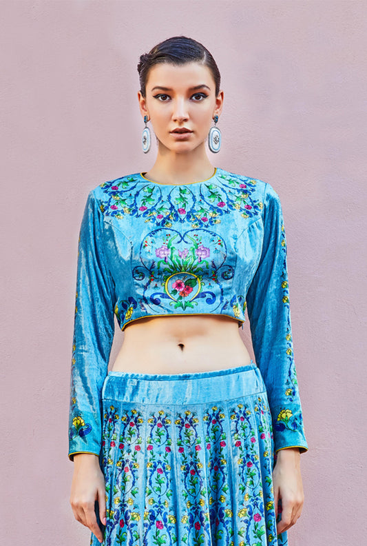 BLUE LEHENGA SET