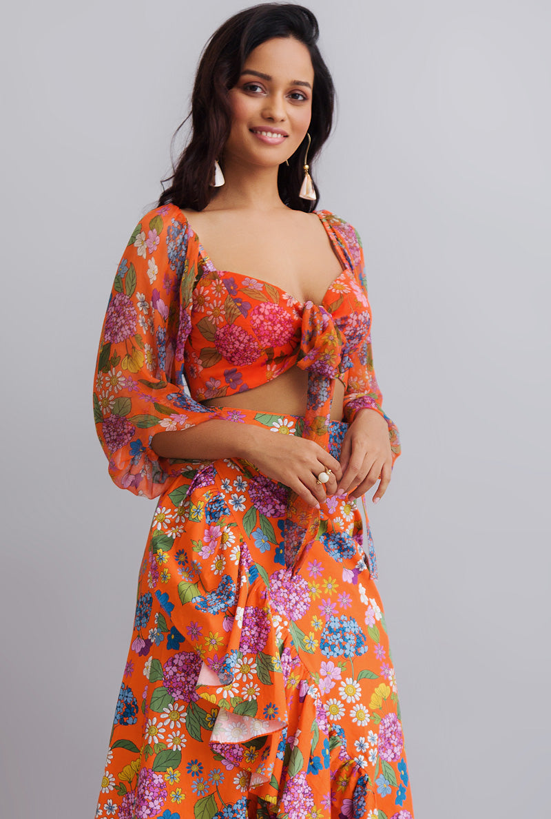 Top with ruffle skirt 
