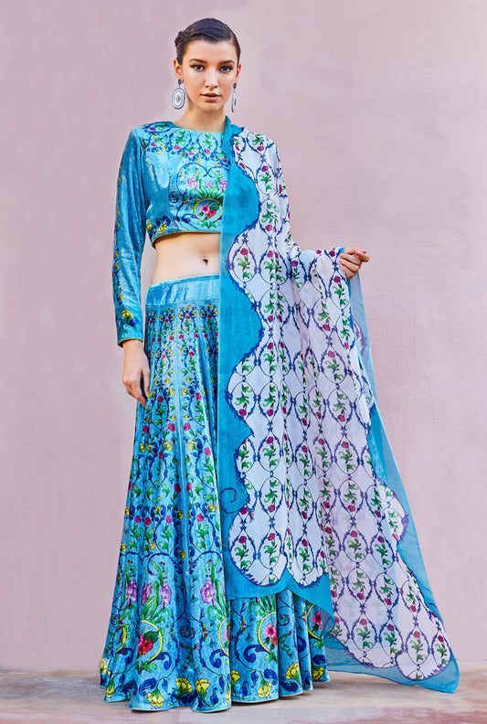 BLUE LEHENGA SET