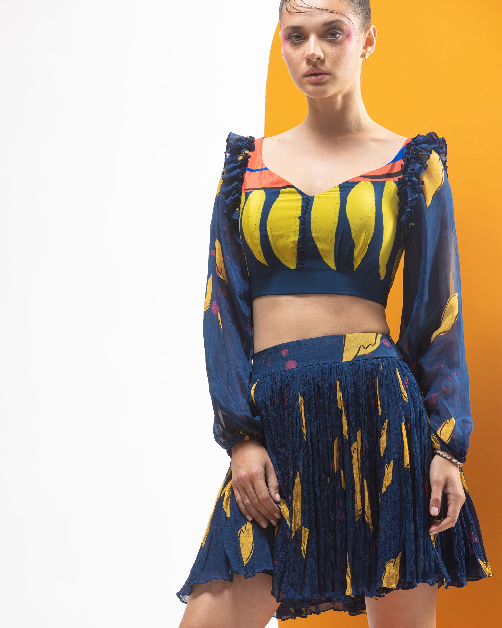 crop top with skirt for women
