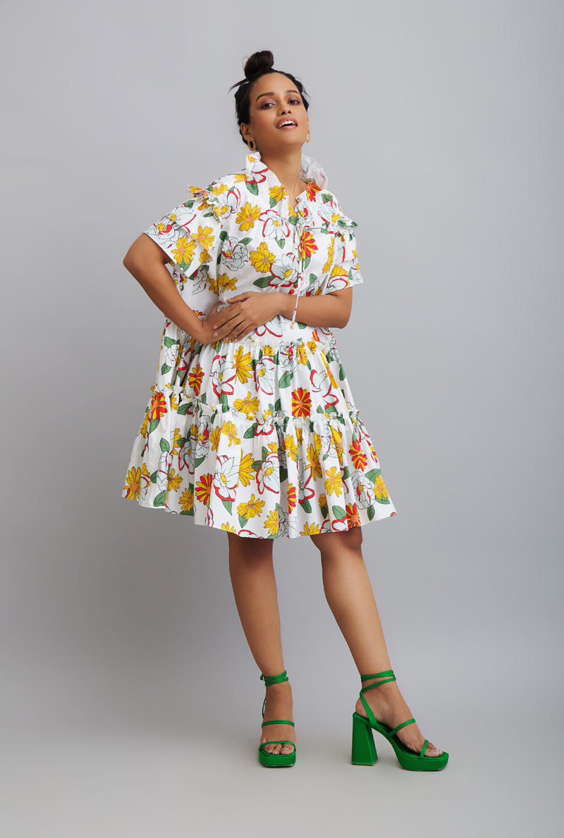 Three Tiered Dress - Indo Western Drape Dresses