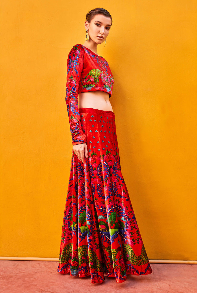 Printed lehenga with dupatta