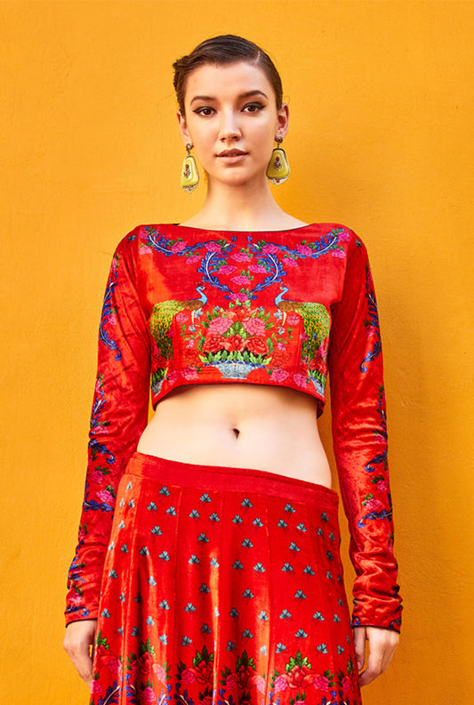RED LEHENGA SET