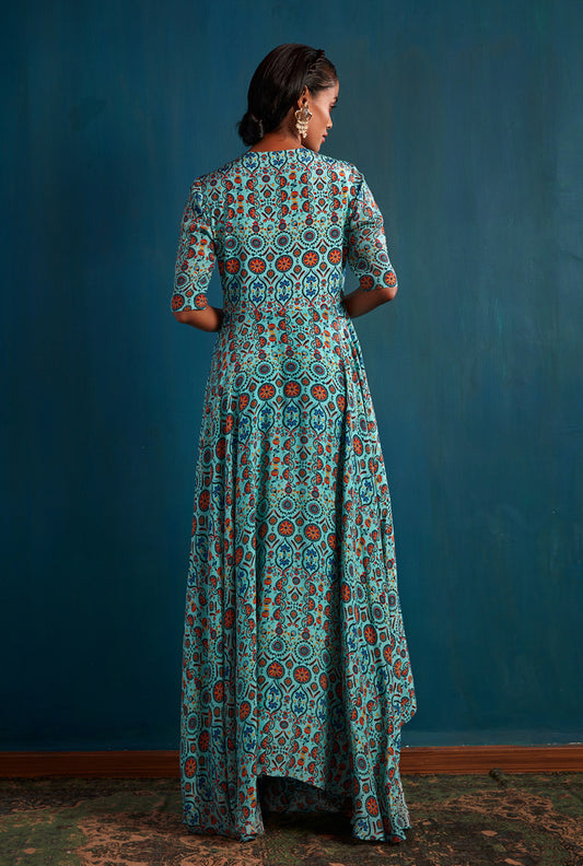 Blue High-Low Maxi